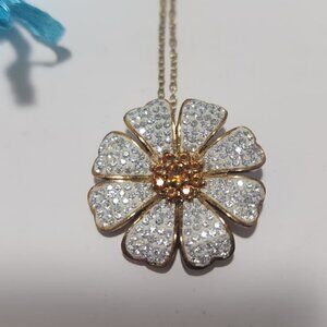 Macy's 1" Diamond Sunflower Pendant Necklace 14K